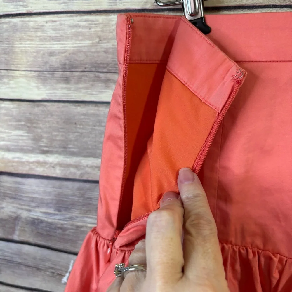 Derek Lam 10 Crosby Kami Bubble Mini Skirt Size 12 Bright Coral